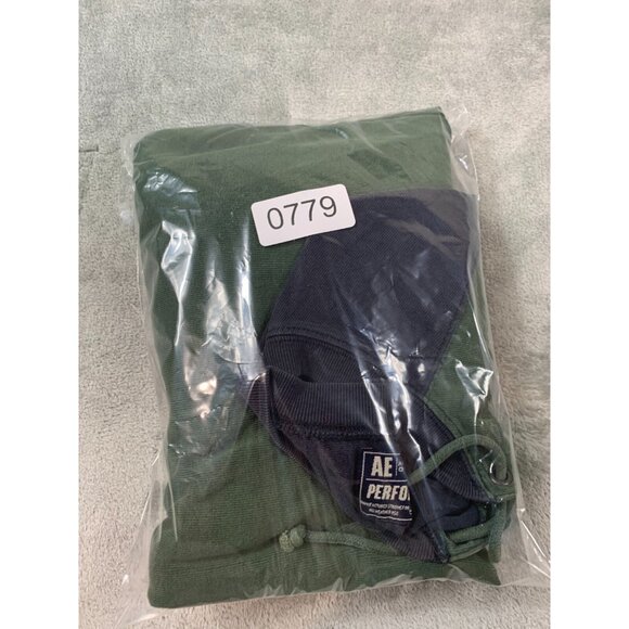 Vintage American Eagle Sweatshirt Men Medium Green Cotton Lace Up #3 Pullover - Picture 11 of 11